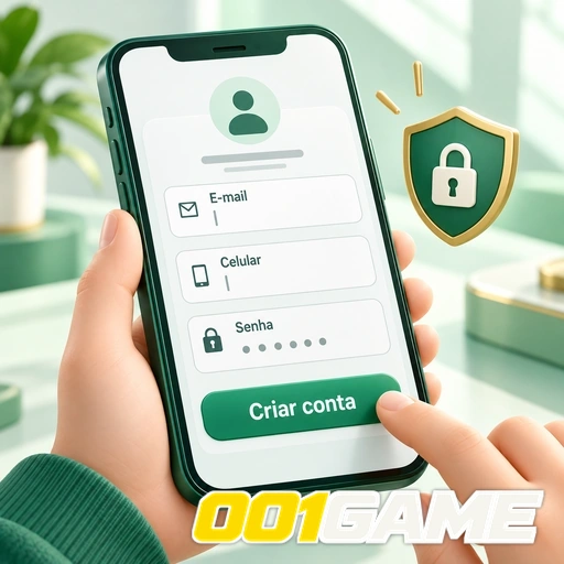001GAME — ilustração de preenchimento de formulário para criar uma conta no celular